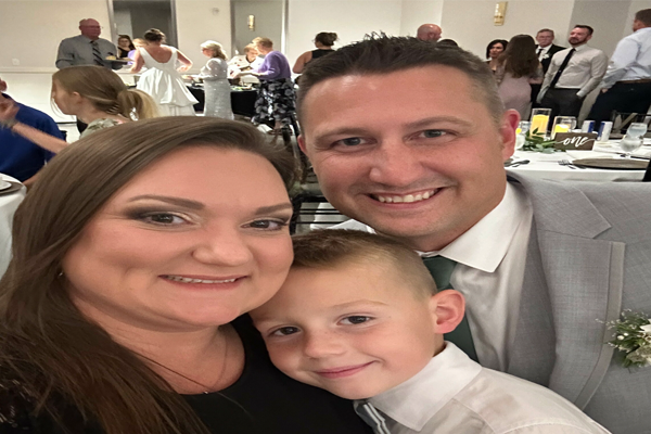 Austin Boller and his Family on the reception